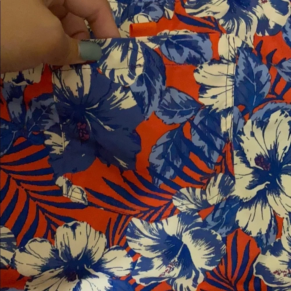 NWT mountain expedition orange floral swim shorts